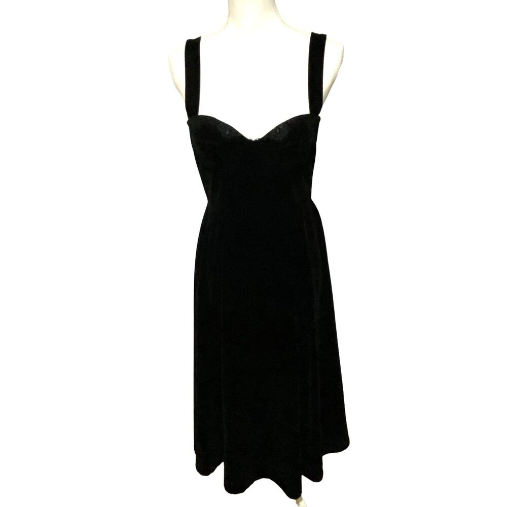 Black Velvet Dress M Going Out Date Night Holiday Party Glam Romantic Whimsygoth